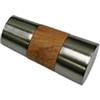 GARDINIA Terminali per aste per tende e bastoni per tende con Ø 16/19 mm, metallo, aspetto acciaio inox/aspetto legno, serie Sol, 2 pezzi