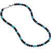 GAVU Collana Uomo Pietre Dure Naturali, Collana di Perline da Uomo Onice Nero e Turchese Sintetico 50cm