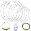 HIKPACKER 15 Pezzi Anelli in Metallo Dorati da 10/15/20 cm Argenteo, Metallici Cerchi per Acchiappasogni Argenteo, Decorazioni Fai da Te, Ghirlande Nuziali, Macramè e Artigianato, Cerchio Floreale in Metallo