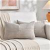 FDTERN Set di 2 Boho Federe de Cuscini per Divano 30x60 in Velluto a Coste，Moderno Morbido Motivo a Croce Decorativa Copricuscini per Divano Camera da Letto,Taupe