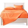 FARFALLAROSSA Lenzuola Singolo Completo, Materiale 100% Puro Cotone, Lenzuola e 1 Federa da Letto, Biancheria da Letto, arancione