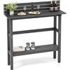 KOMFOTTEU Tavolo da Bar Moderno ed Elegante, Tavolo Bar Alto in Legno, Tavolo Quadrato, Tavolino Stretto, Penisola Cucina Montaggio Facile, Bancone Bar da Casa per Bistrot, 122 x 39 x 136 cm, Grigio