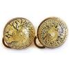 VENEZIA CLASSICA - Orecchini da Donna in Vetro di Murano Originale con foglia in oro 24kt, modello Cabochon, chiusura a Clip, Made In Italy certificato (nero/oro)