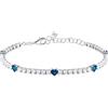 Morellato Bracciale Donna in Argento 925‰ riciclato, Tennis, Cuore, Collezione TESORI, Regalo Fidanzata