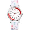 Silverora Orologio da taschino da infermiera in silicone,Orologio da donna al quarzo analogico per infermieri e qualsiasi altro professionista della salute, Bianco - Quadrante Rosso