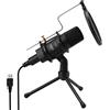 Daffodil MCP200 Microfono USB Condensatore per PC, Mic Plug & Play con Treppiede, Filtro Pop, Microfoni per Registrazione Vocale, Podcasting, Streaming, Video, Skype, Twitch, Conferenze, Giochi