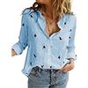 AFLCIO Camicia Donna Manica Lunga Elegante Camicia Manica Lunga Scollo V Camicetta Camicia Ufficio Elegante Bluse Tops, Casual Curvy da Lavoro Facile Ferro Stiro Business Tops Shirt (S,A/9)