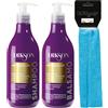 FEI FAN SET PER LA CURA DE CAPELLI: Shampoo ANTIGIALLO, Tonalizzante + Balsamo ANTIGIALLO, Tonalizzante 500ml Per Capelli Biondi, Grigi e Decolorati + Fascia Per Capelli