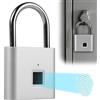 BAIFULAI Lucchetto con impronte digitali, resistente alle intemperie, ricarica USB, per palestra, bagagli, magazzino, armadietto (argento)