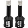 DT-DIATOOL Punte per Trapano Diamantate 2 Pezzi 10mm per Perforazione a Secco Piastrelle Porcellana Marmo Ceramica Granito
