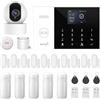 XNY WiFi Allarme casa, 4G Allarme Casa Senza Fili, Antifurto Casa Wireless con Telecamera di Sicurezza 1080p Pan/Tilt, Avviso APP, Sensore Per Porte e Finestre, Rilevatore di Movimento