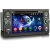 Erisin 8-Core Android 14 4GB+64GB DVD Autoradio GPS Navigatore per Ford C-Max S-Max Focus Galaxy Kuga Connect Fiesta Transit 7 IPS Schermo tattile Bluetooth 5.0 CarPlay Android Auto WiFi DSP FM OBD2