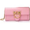 Pinko Love One Wallet C Vitello Seta, Borsa Donna, P31q_rosa Marino-antique Gold, Taglia Unica