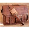 Fatto a mano 20" Vintage Vera Pelle 90S Messenger Laptop NUOVO Borsa a tracolla Valigetta ...
