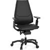 hjh OFFICE 652851 Sedia da Ufficio GENIDIA Black in Pelle Nero, Schienale Regolabile in Altezza