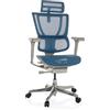 HJH Office sedia ergonomica per ufficio ERGOHUMAN SLIM G GEN2 design originale, utilizzo 24 ore su 24, sedia girevole con supporto lombare flessibile, mesh blu