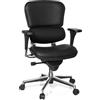 hjh OFFICE Sedia direzionale ERGOHUMAN BASE sedia da ufficio ergonomica con equipaggiamento completo, pelle nera, 652985