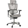 HJH Office sedia ergonomica per ufficio ERGOHUMAN SLIM GEN2 Design originale, utilizzabile 24 ore su 24, sedia girevole con supporto lombare flessibile, rete grigio chiaro