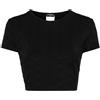 CHANEL Pre-Owned - Top corto con ricamo logo CC 1997 - Donna - nylon/spandex/elastam - 42 - Nero