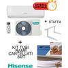 Hisense KIT Climatizzatore EASY SMART 9000 Btu + STAFFA + KIT TUBI RAME CARTELLATI 3MT Hisense Inverter R-32 Wi-Fi Optional