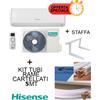 Hisense KIT Climatizzatore EASY SMART 9000 Btu + STAFFA + KIT TUBI RAME CARTELLATI 5MT Hisense Inverter R-32 Wi-Fi Optional