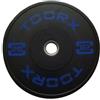 TOORX PROFESSIONAL LINE Disco Bumper Training Absolute 20 kg nero-blu con boccola svasata in acciaio inox diametro 45 cm
