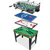 Teorema Giocattoli Teorema 67359 - Tavolo da Gioco 4 in 1 in Legno, Calciobalilla, Ping Pong, Air Hockey, Biliardo, Dimensioni 96x86x68