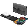 ZAGG mophie Snap+ - Caricabatterie wireless 3 in 1 con adattatore Europa, dispositivi abilitati Qi, ricarica rapida, adatto ai viaggi, pieghevole, 5-15 W di potenza, nero