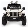 BABYCAR Jeep elettrica per bambini 12V - Macchina elettrica per bambini 2 Posti Full Optional - Sedili in Pelle Porte apribili Telecomando e Soft Start (Bianco)