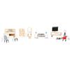 Small Foot-11414 Mobili casa delle Bambole Set Completo di Legno, Soggiorno, Cucina, Camera da Letto e Bagno, a Partire da 3 Anni Giocattoli, Multicolore, s, 11414
