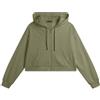 Freddy Felpa corta oversize con zip e cappuccio decorato da ricamo