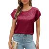 Zeagoo Camicia Donna Maglietta Raso Maniche Corte Blusa Estivi di Colore Puro Girocollo Camicetta Casual T Shirt Tops Rosa Scuro, S