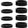EMSea 8 Pezzi Distanziatore Stelo Testa Di Ricambio Distanziatore Tubo Sterzo Lega Di Alluminio Rondella Cuffia Compatibile Con 25,4mm Stelo Forcella Anteriore Da Mountain Bike Nero