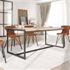 DEGHI Tavolo da pranzo 180x90 cm con top rovere e gambe in metallo nero - Morfeo