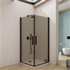 DEGHI Box doccia 85X85 cm doppio battente con vetro temperato bronzato e profilo nero opaco 195h - Nilo