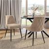 DEGHI Set 2 sedie in velluto beige con gambe in metallo nero - Accent
