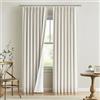 Vision Home Tende oscuranti plissettate in lino misto lino, tende per finestre oscuranti, 274,3 cm, per soggiorno, camera da letto, isolamento termico, tende plissettate con ganci, 101,6 cm x 274,3 cm