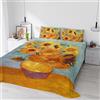 Italian Bed Linen Parure Lenzuola Matrimoniale 100% Cotone Sogni d'Autore, Completo Letto 2 Piazze con Lenzuolo Sopra e 2 Federe, Stampa Digitale Alta Definizione, Made in Italy, SD49