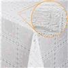 Anro - Tovaglia in vinile cerata, effetto pizzo, impermeabile, 100% vinile PVC, Fiori a quadretti rosa/bianco., 120 x 138cm