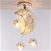 iDEGU Lampada a Soffitto LED Plafoniera Creativa Design Luna e Stelle Lampada da Sospensione Moderno con 5 Lampadine Lampadario per Camera dei Bambini (20cm, Luce Bianca Calda)