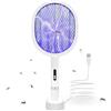 Snarflun Racchetta Zanzare Elettrica,3000V con USB Ricaricabile e LED 2 in 1 Racchetta Zanzare,Racchetta Elettrica per Zanzare Maglia a 3 Strati Adatto per Casa Giardino Campeggio Interni ed Esterni Bianco