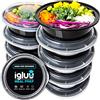 Igluu Meal Prep Contenitori per Alimenti Tondi (Set da 20) 1Scomparto-828ml | Riutilizzabili, impilabili e salvaspazio - Adatti a Microonde, Freezer e Lavastoviglie - Plastica Senza BPA