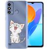 LYZXMY Cover per ZTE Blade A53 (6.52) pattern-cat Trasparente Custodia Morbido Silicone Protettivo TPU Case