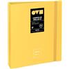 Grafoplás Grafoplas | Cartella anelli a4 | 4 anelli D 40 mm | Unequal Minimal | Giallo | Apertura 360 | Resistente e Ultraleggero | Polyfoam | Riciclabile | Perfetto per archiviare documenti scolastici