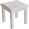Aibiju Poggiapiedi in legno, piccolo poggiapiedi, panchina, sgabello, pouf, sgabello basso per fiori, sgabello in legno (Bianco)