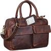 STILORD 'Carlo' Borsa da Ufficio in vera pelle Portadocumenti vintage Valigetta 24 ore ventiquattrore Borsa lavoro Cuoio Uomo Donna, Colore:florida - marrone