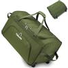 TUGUAN 110L Borsone da Viaggio Pieghevole con Ruote Grande XL Borsa Oxford con 2 Rotelle per Campeggio Traslochi Deposito Sport 28''/71 cm duffel bag, Verde