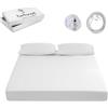 Earthing.es Grounding - Lenzuolo Earthing a terra, in cotone biologico + 5% fibra di argento, letto collegato alla terra, lenzuola aderenti con cavo e adattatore (letto singolo 90 x 200 x 30)