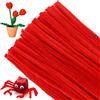 G2PLUS 100PCS Scovolini Ciniglia :Scovolini per Lavoretti,Strisce pulisci Tubi,Bastoncini Decorativi in Ciniglia per Bricolage e Decorazione per Bambini e Adulti (Rosso)