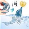 OBEST RC Delfino Giocattolo Telecomandato Dolphin, SqualoTelecomandata con Sfera Girevole a LED, 2.4 GHz Simulazione di Barca, Giocattolo Alta Velocità per Piscine e Laghi, Regalo per 6+ Bambini